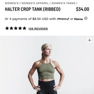 HALTER CROP TANK (RIBBED) - army Green